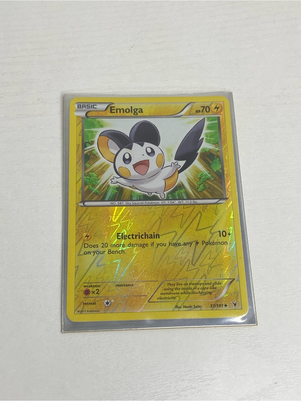 37 Emolga Reverse Holo pokemon card